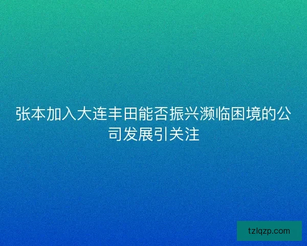 张本加入大连丰田能否振兴濒临困境的公司发展引关注 张本加入大连丰田能否振兴濒临困境的公司发展引关注