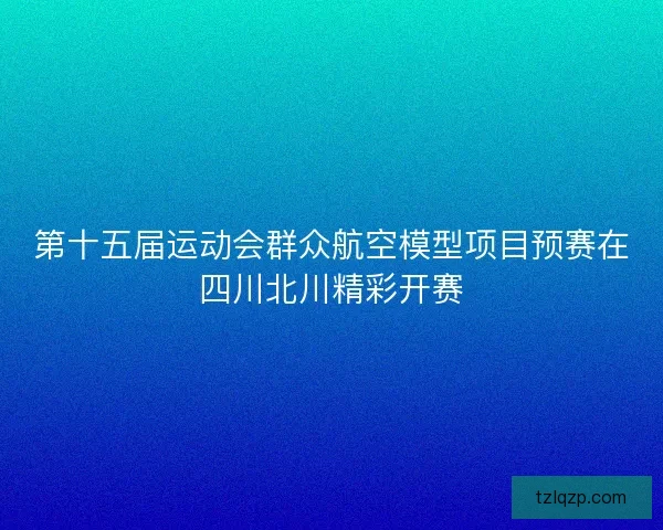 第十五届运动会群众航空模型项目预赛在四川北川精彩开赛